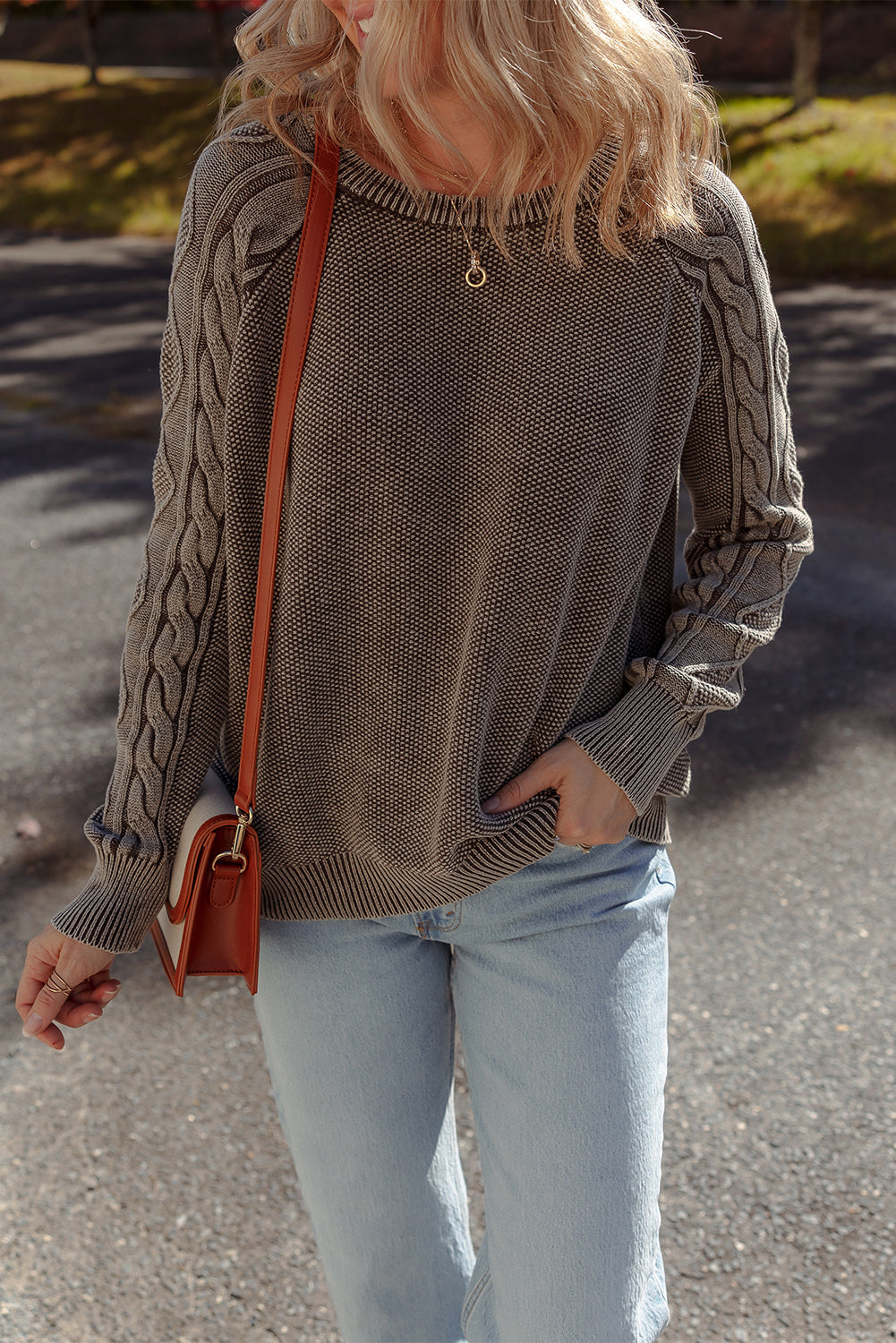 Aria Knit Sleeve Casual Sweater