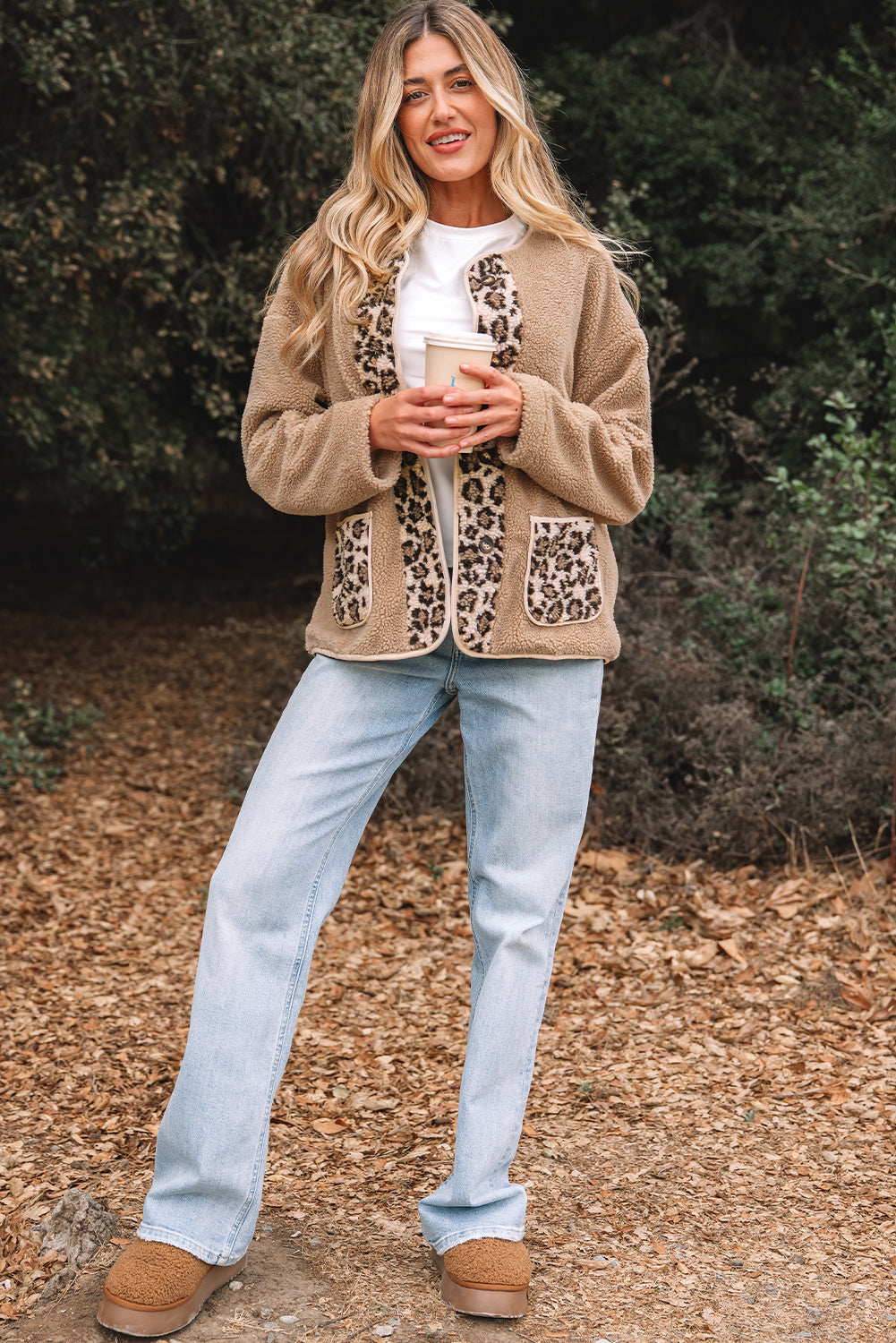 Renaona Print accent Plush Jacket