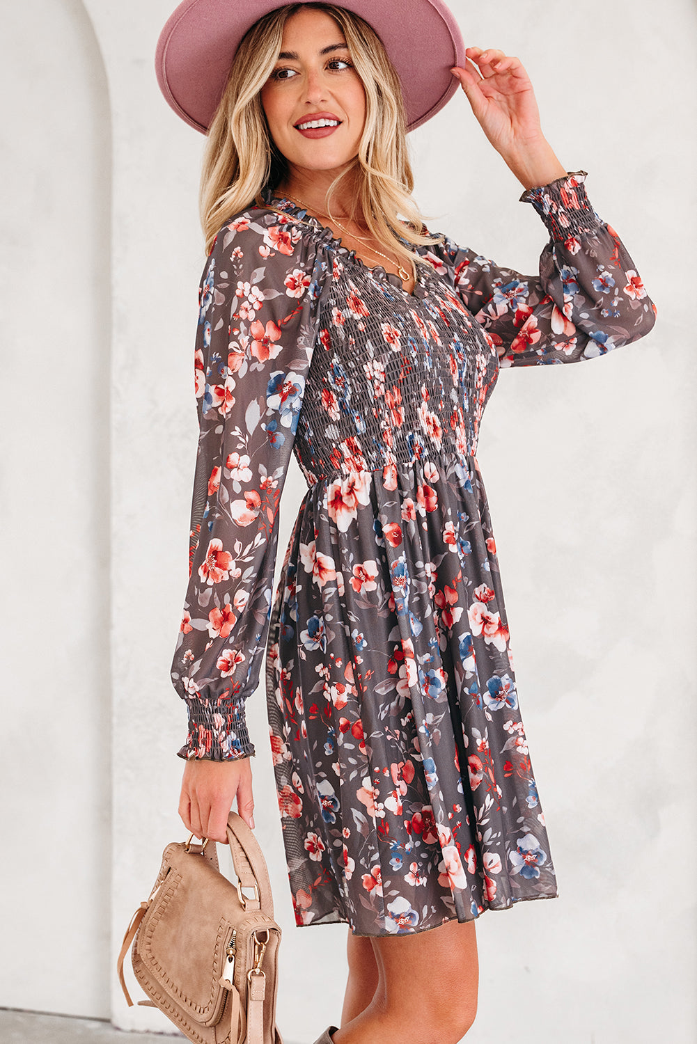 Evajena Long Sleeve Mini Dress