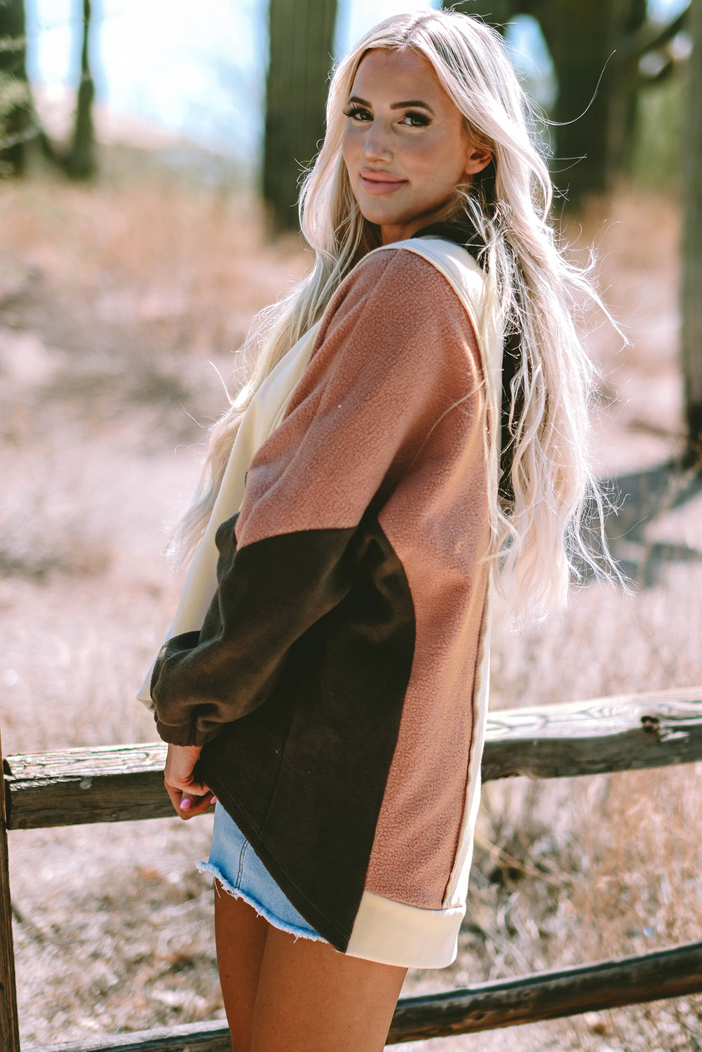 Isabelle Patchwork High Low Hoodie