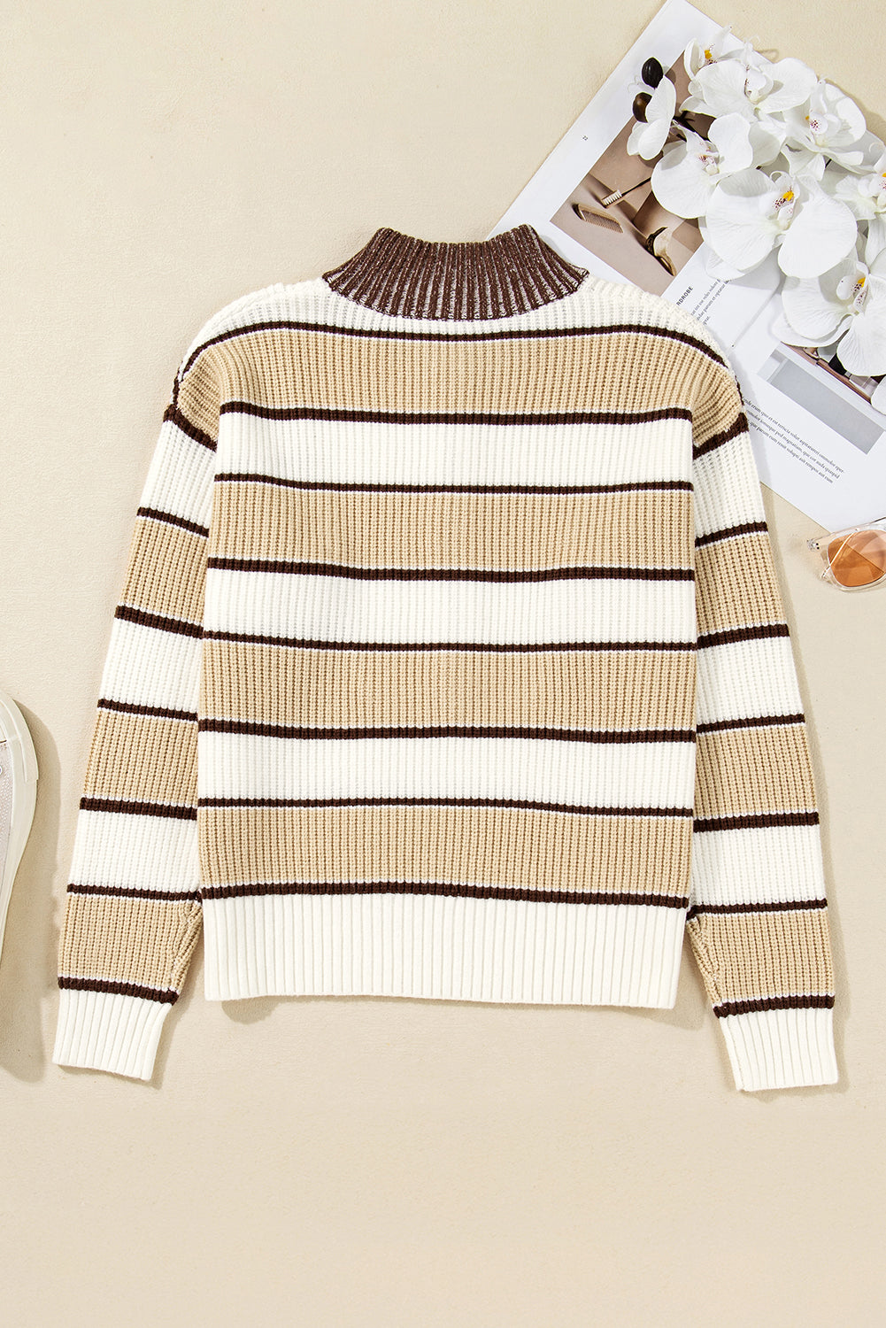 Gloria Zip Drop Shoulder Sweater