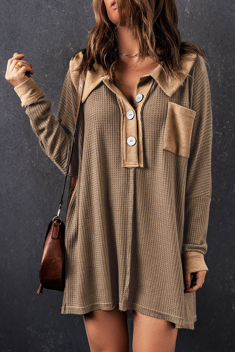 Bianca Waffle Knit Long Sleeve Top