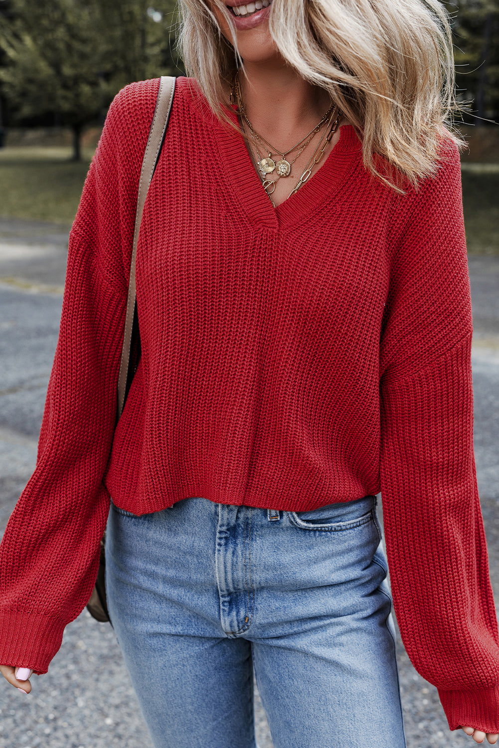 Evelyn Knit Drop Shoulder Sweater