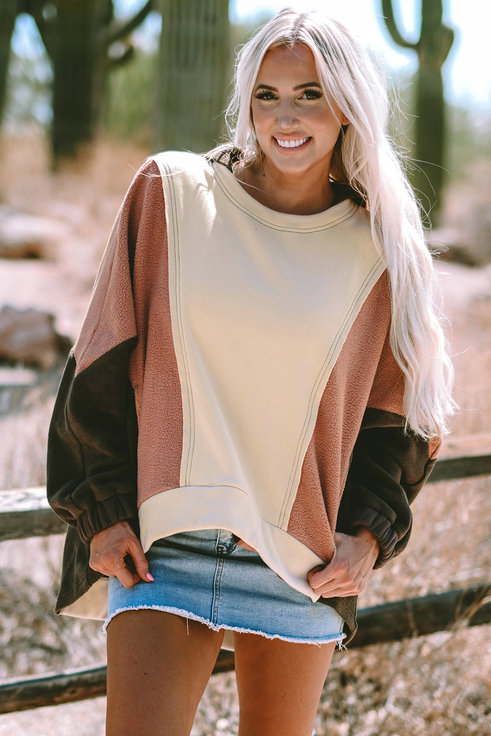 Isabelle Patchwork High Low Hoodie