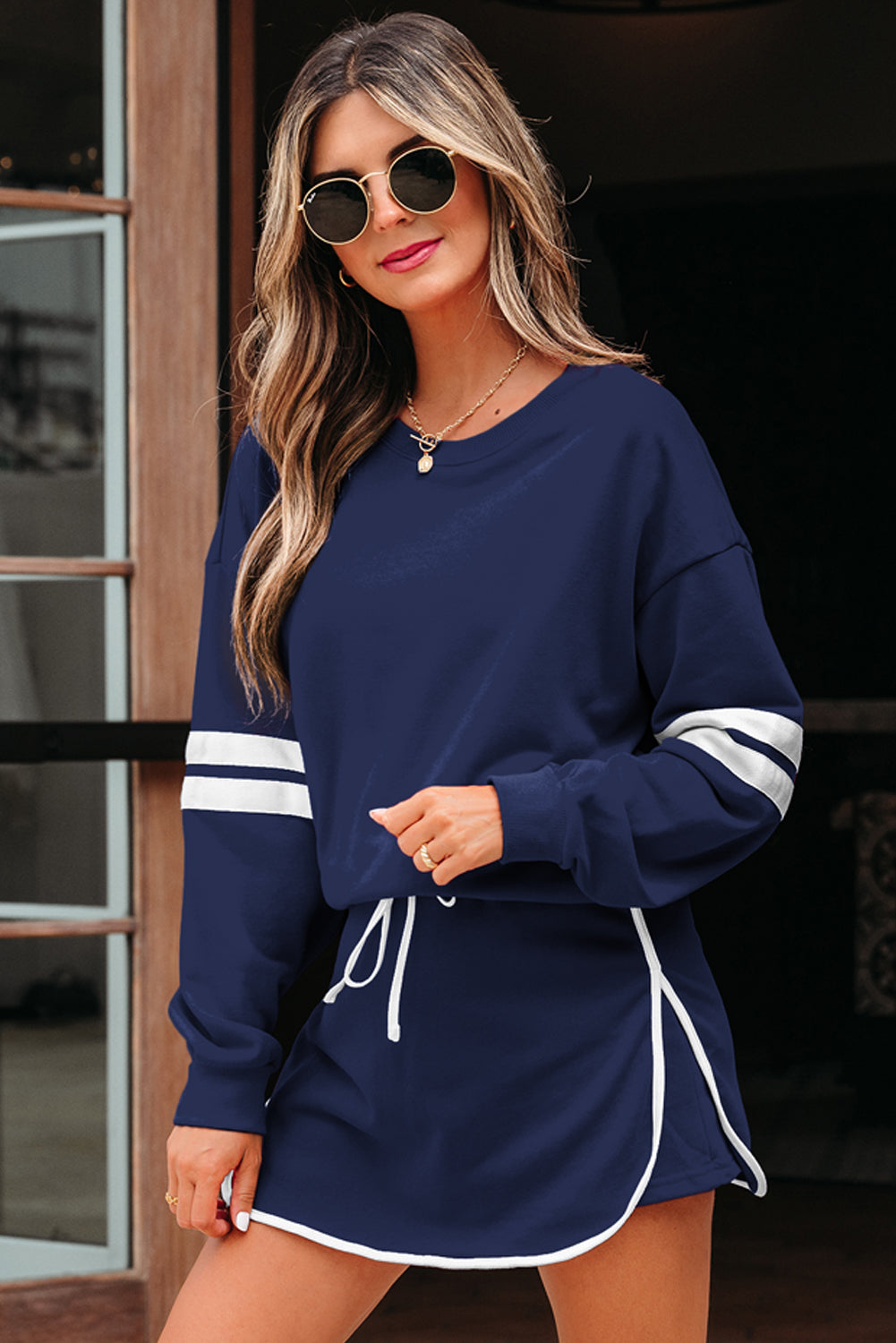 Sophia Shoulder Pullover Mini Skirt