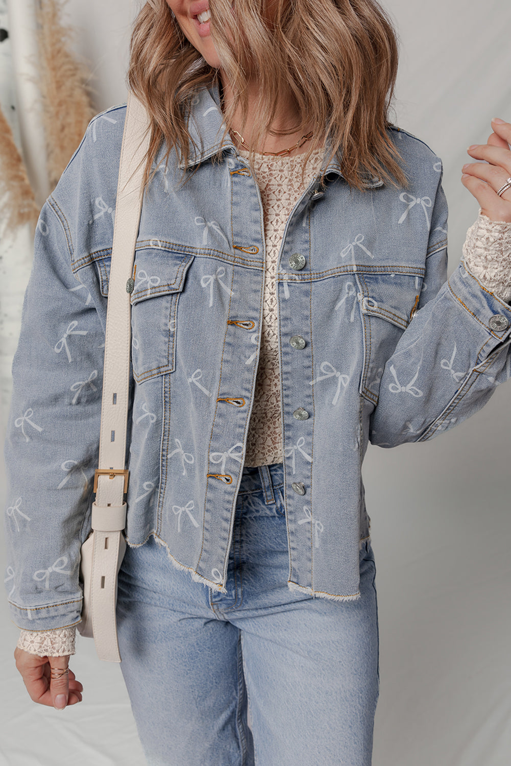 Amelia Wash Raw Hem Jacket