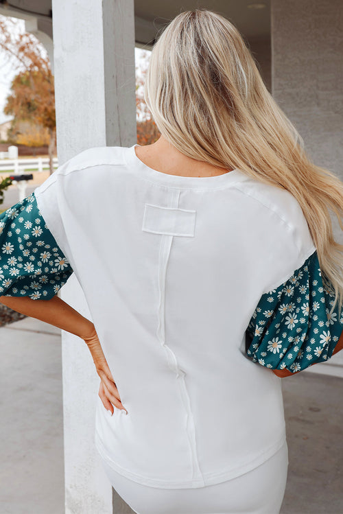 Aileen Floral Puff Sleeve Oversized Top