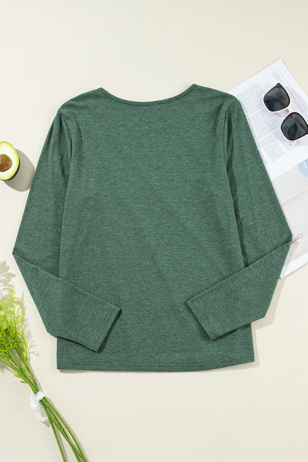 Anna Asymmetric Seam Detail Long Sleeve Top