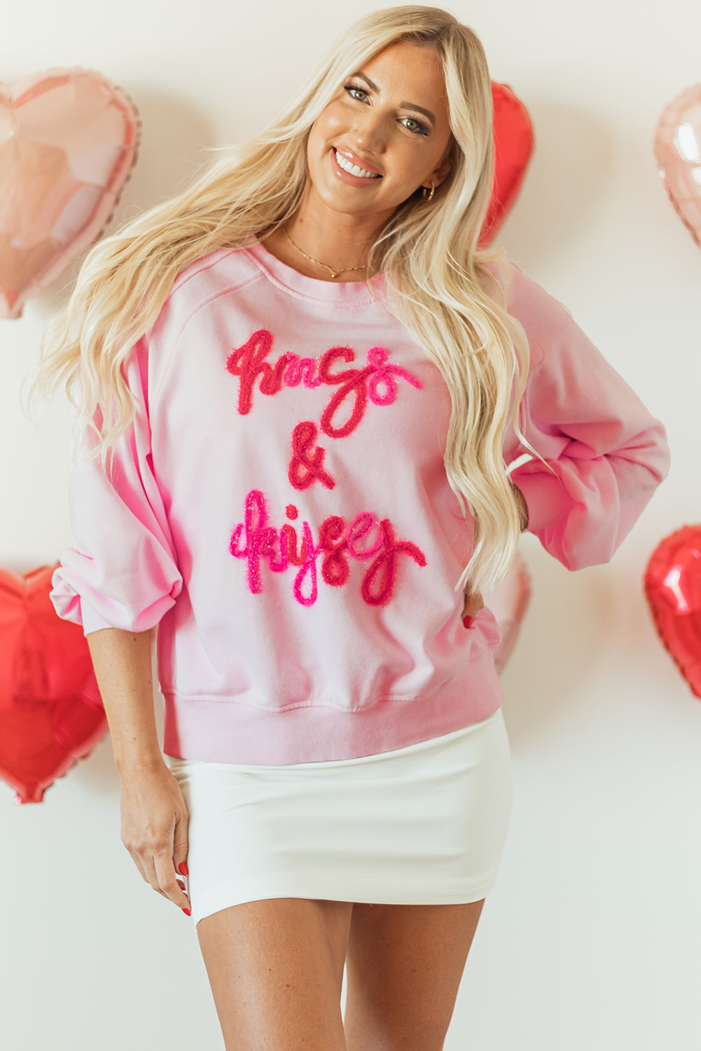 Emery Embroidered Raglan Sleeve Sweatshirt