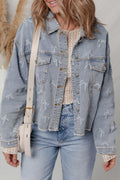 Amelia Wash Raw Hem Jacket
