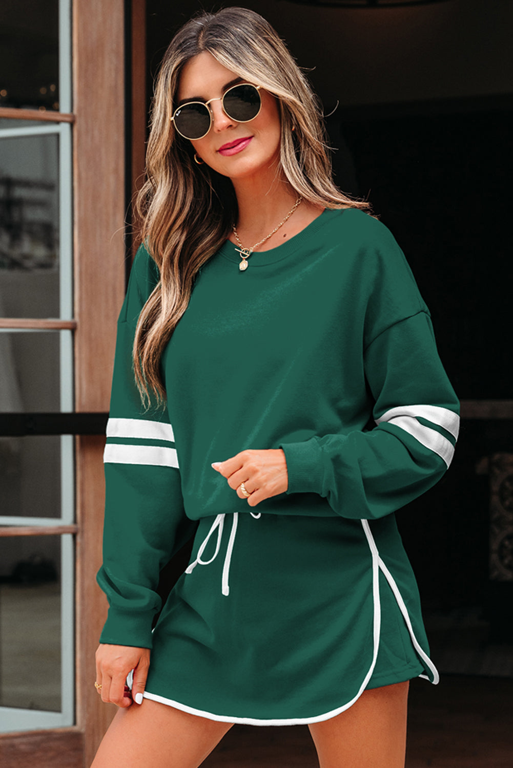 Sophia Shoulder Pullover Mini Skirt