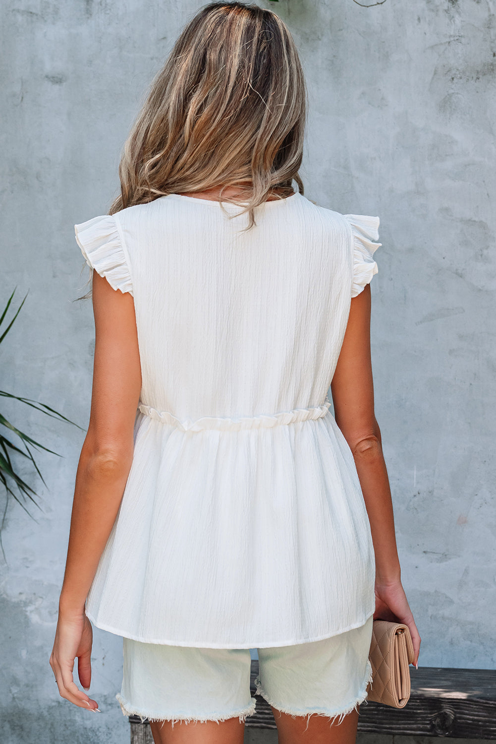 Ashley Trim Flutter Flowy Top