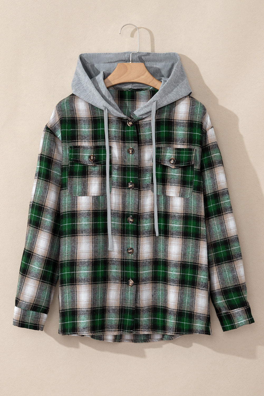 Ava Print Chest Hooded Shacket