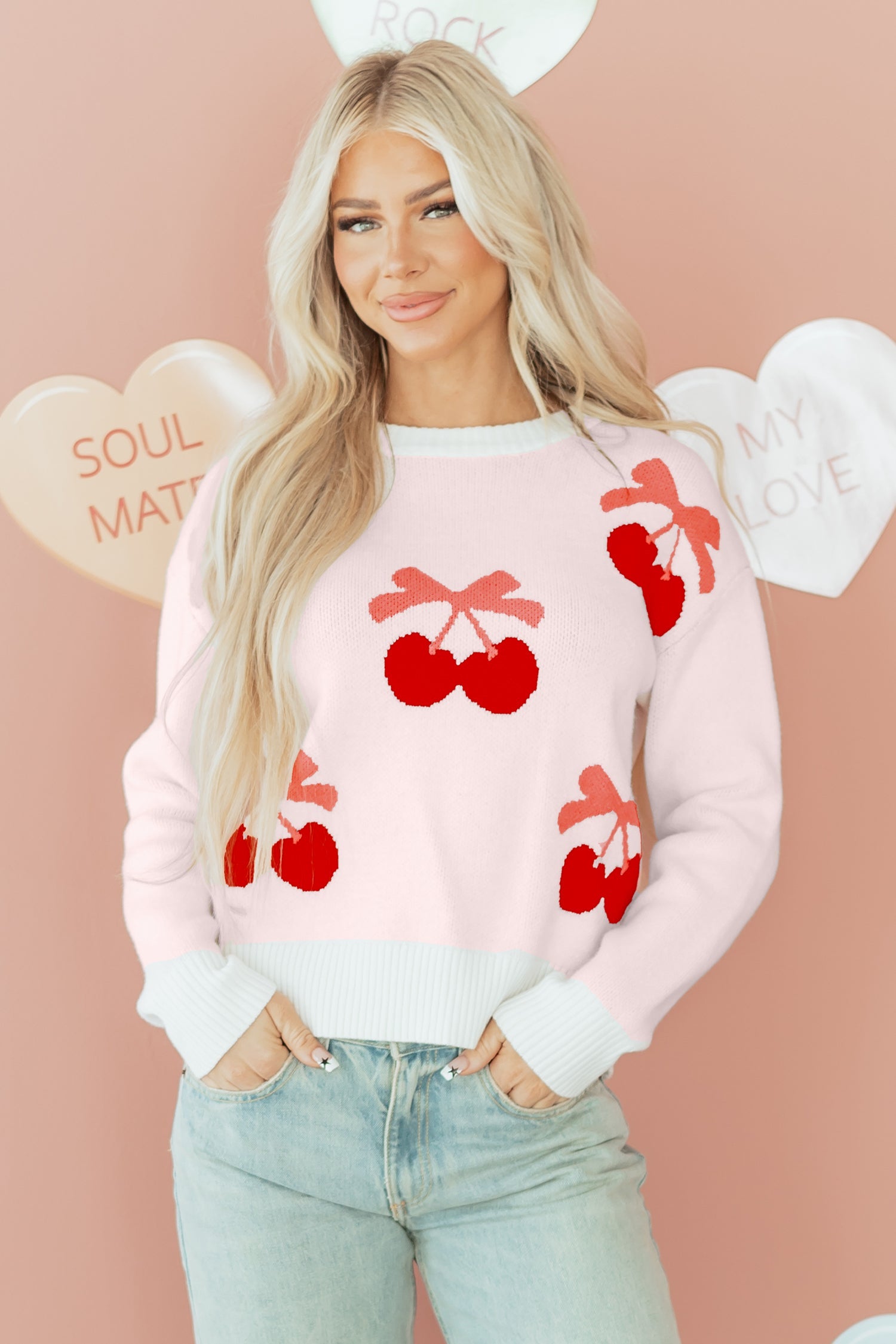 Nevaeh Pattern Drop Shoulder Sweater