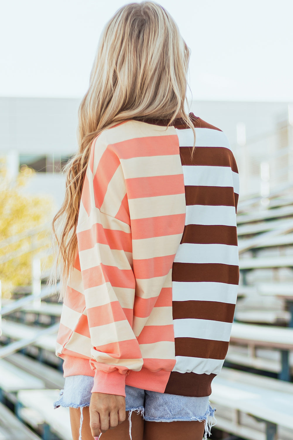 Yasena Block Drop Shoulder Pullover