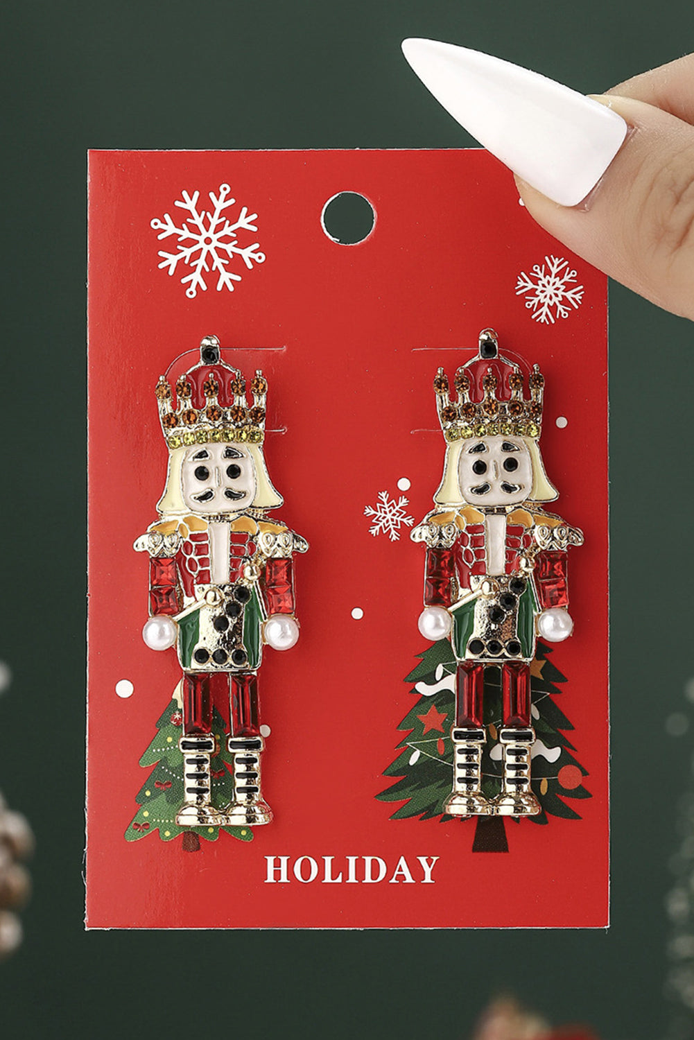 Adelyn alloy Gem Holiday Earrings