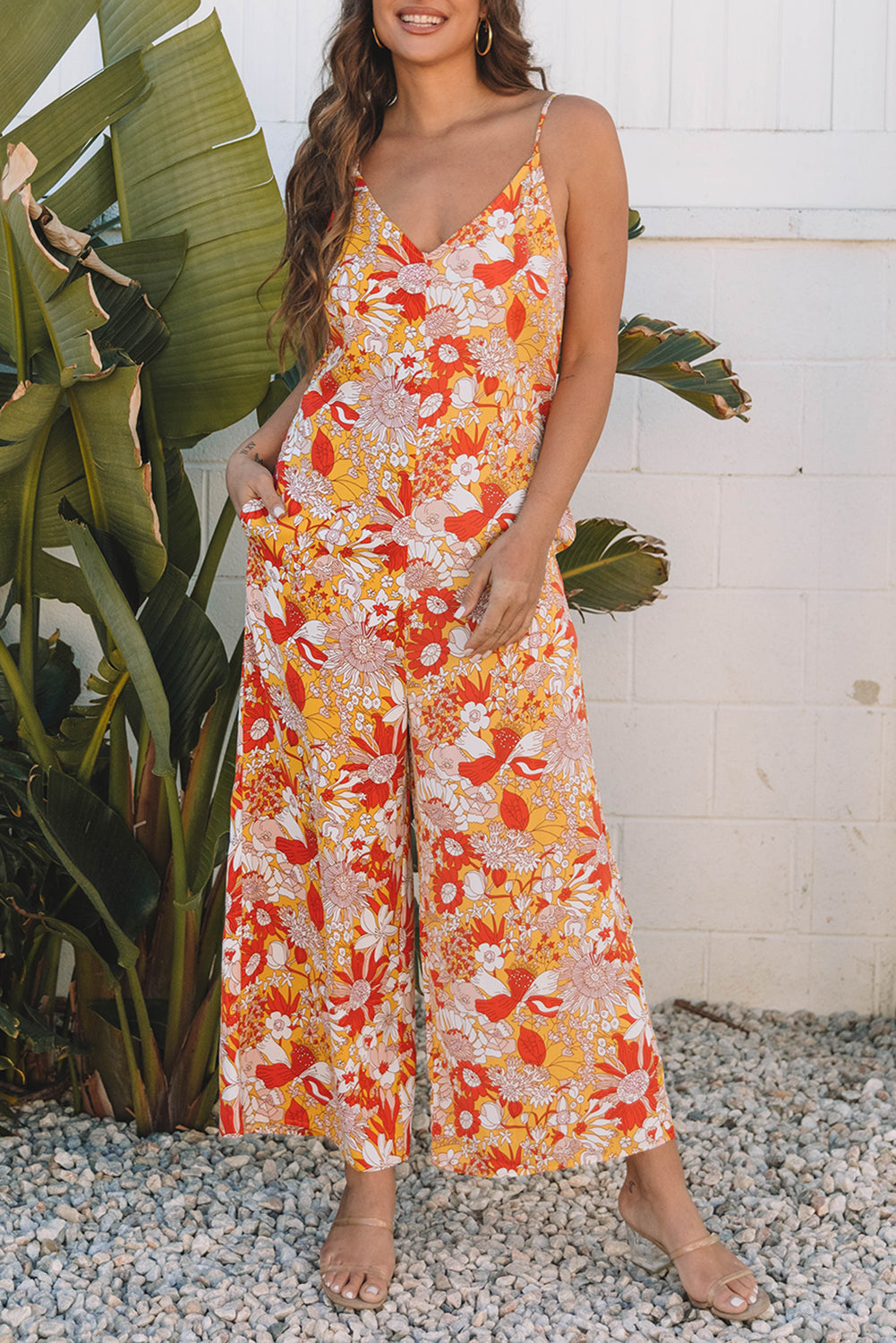 Navy Wide Leg Sleeveless Jumpsuit