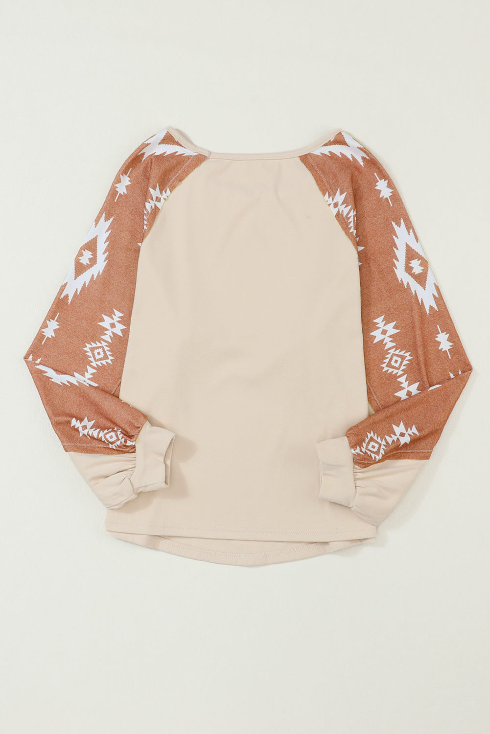 Mila Western Print Patch Long Sleeve Top
