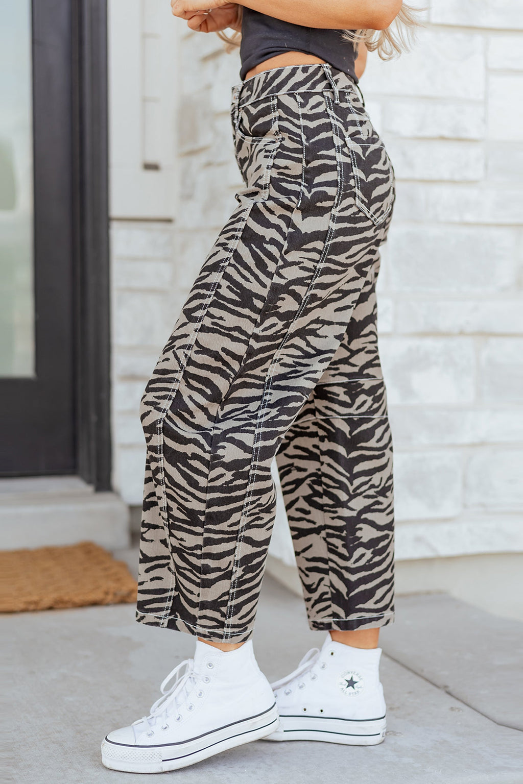 Hunter Printed Wide Leg Jeans