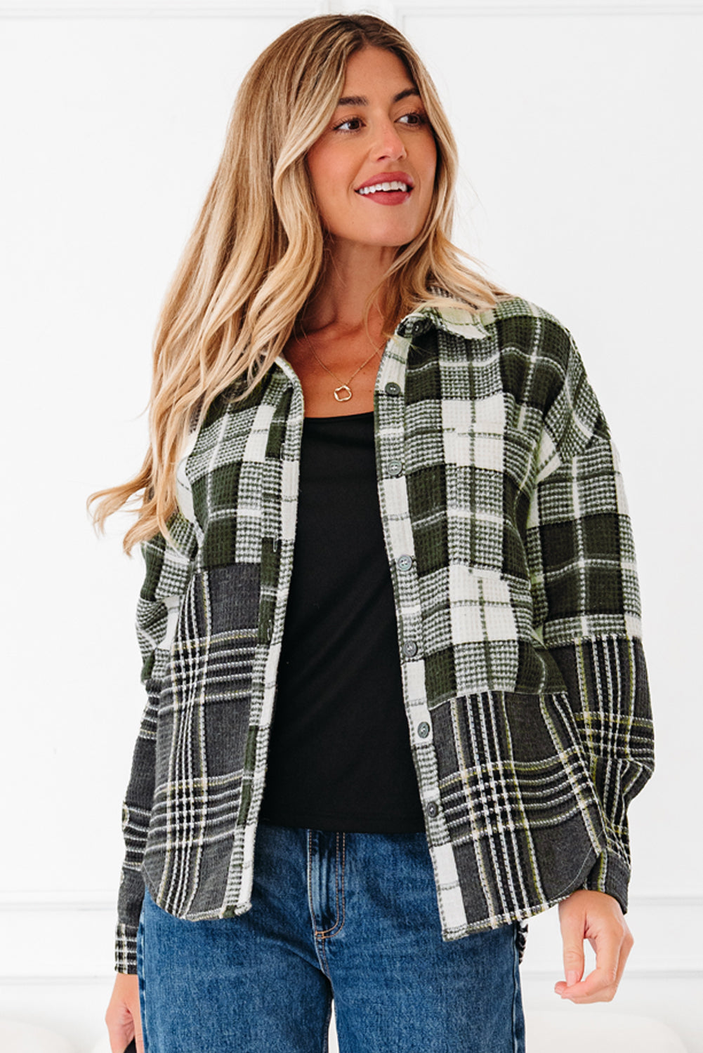 Scarlett Print Textured Knit Shacket