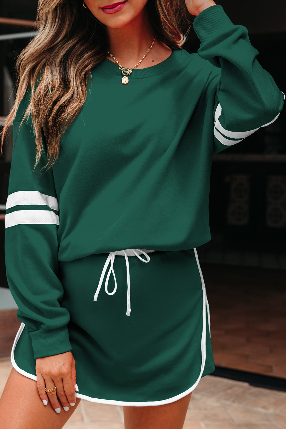 Sophia Shoulder Pullover Mini Skirt