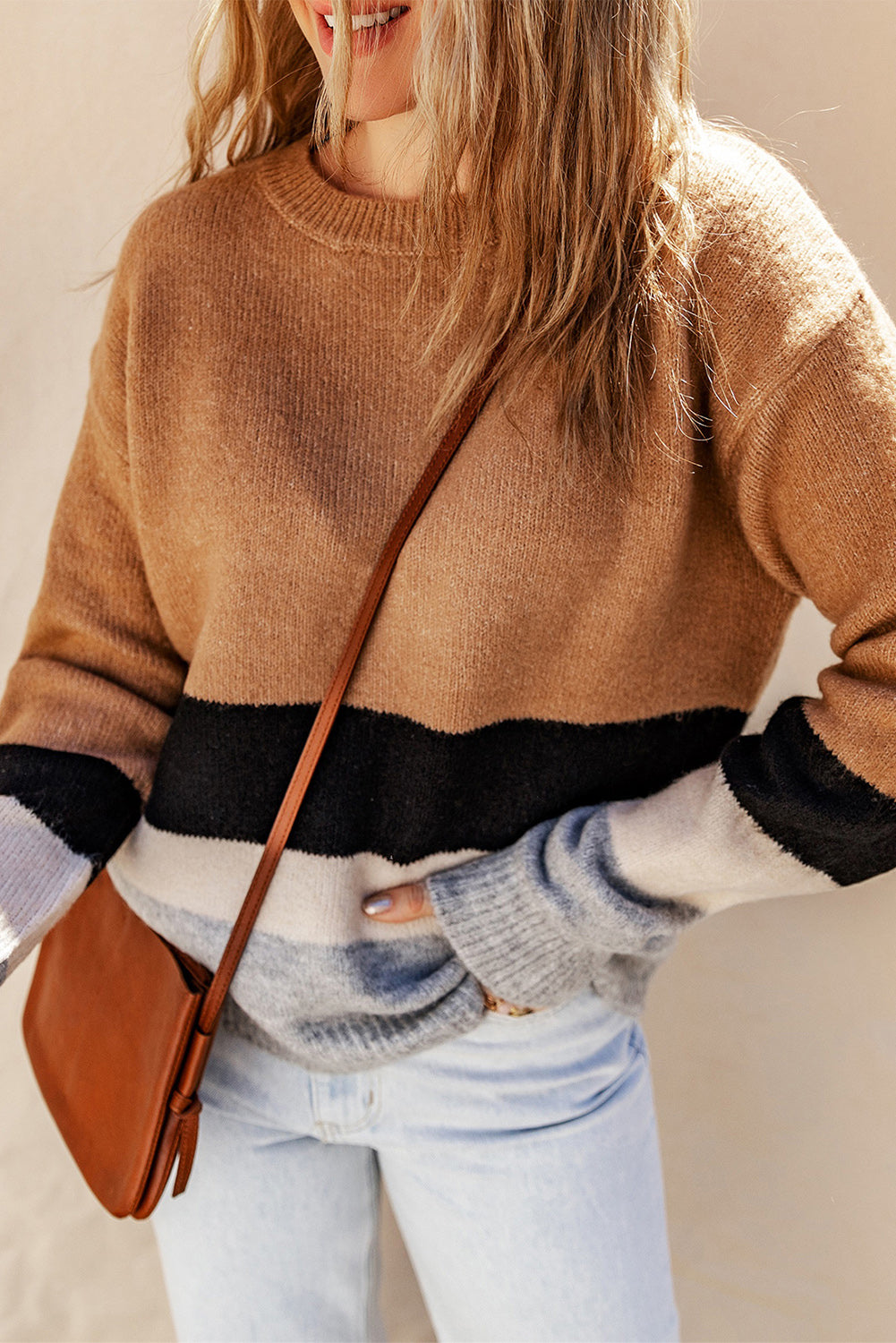 Elizabeth Striped Ribbed Knit Sweater