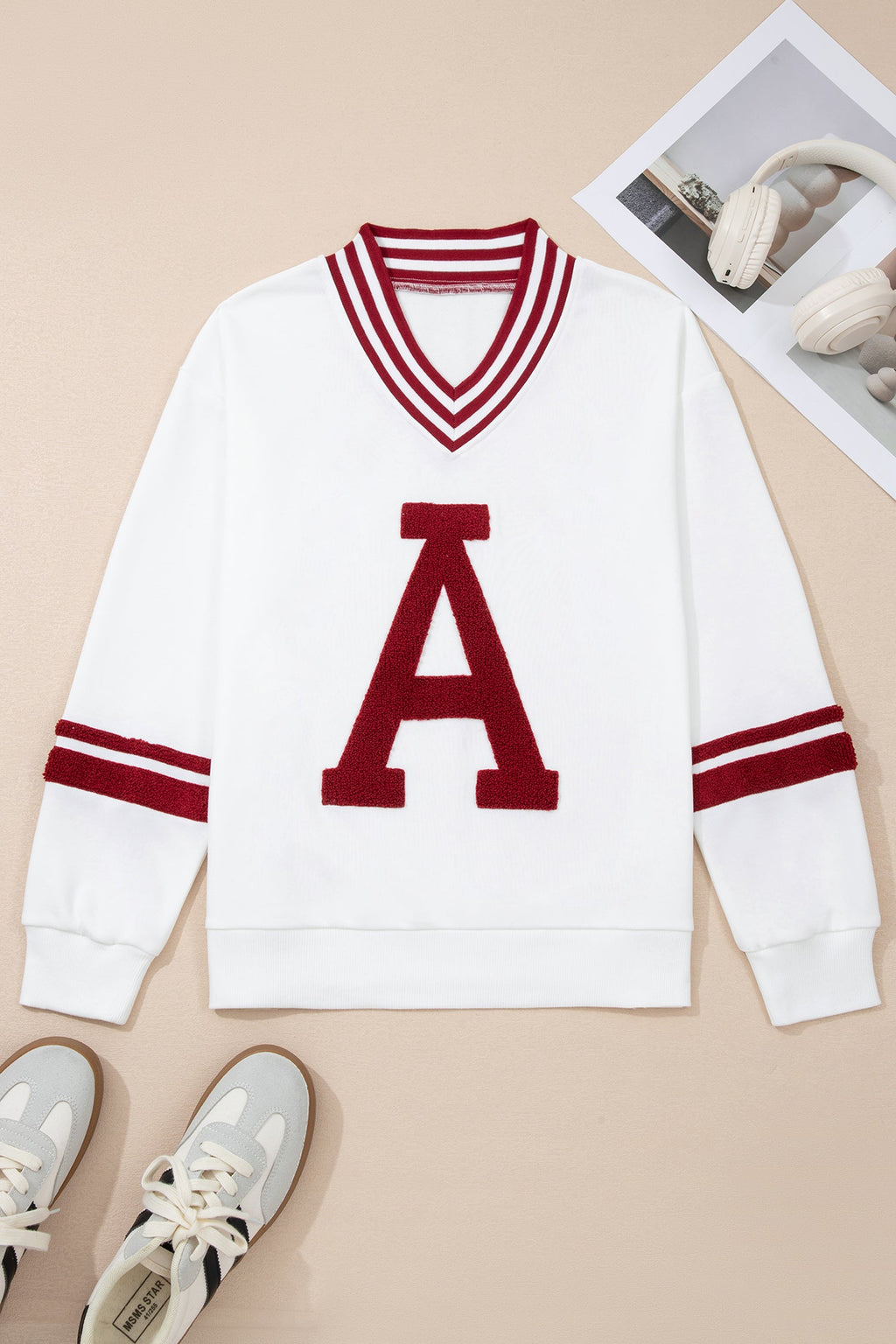 Esme Striped Puff Sleeve Sweatshirt