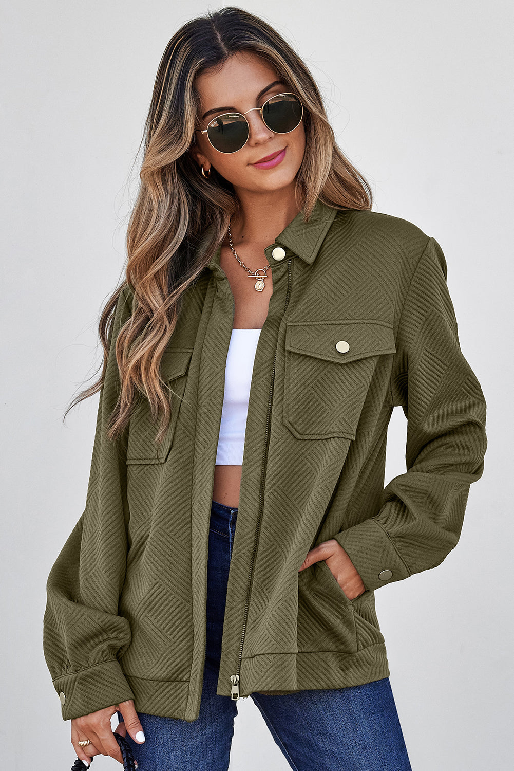 Remi Zip Up Flap Shirt