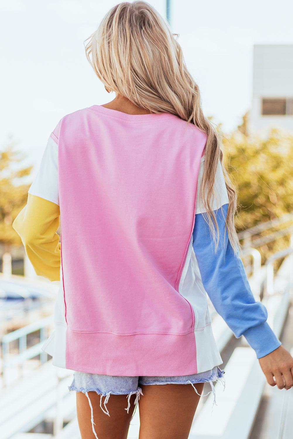 Harper Side Slits Crewneck Sweatshirt