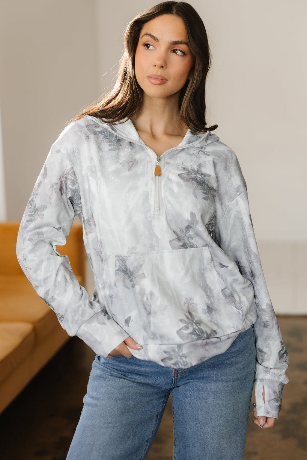 Sariyah Kangaroo Quarter Zip Hoodie