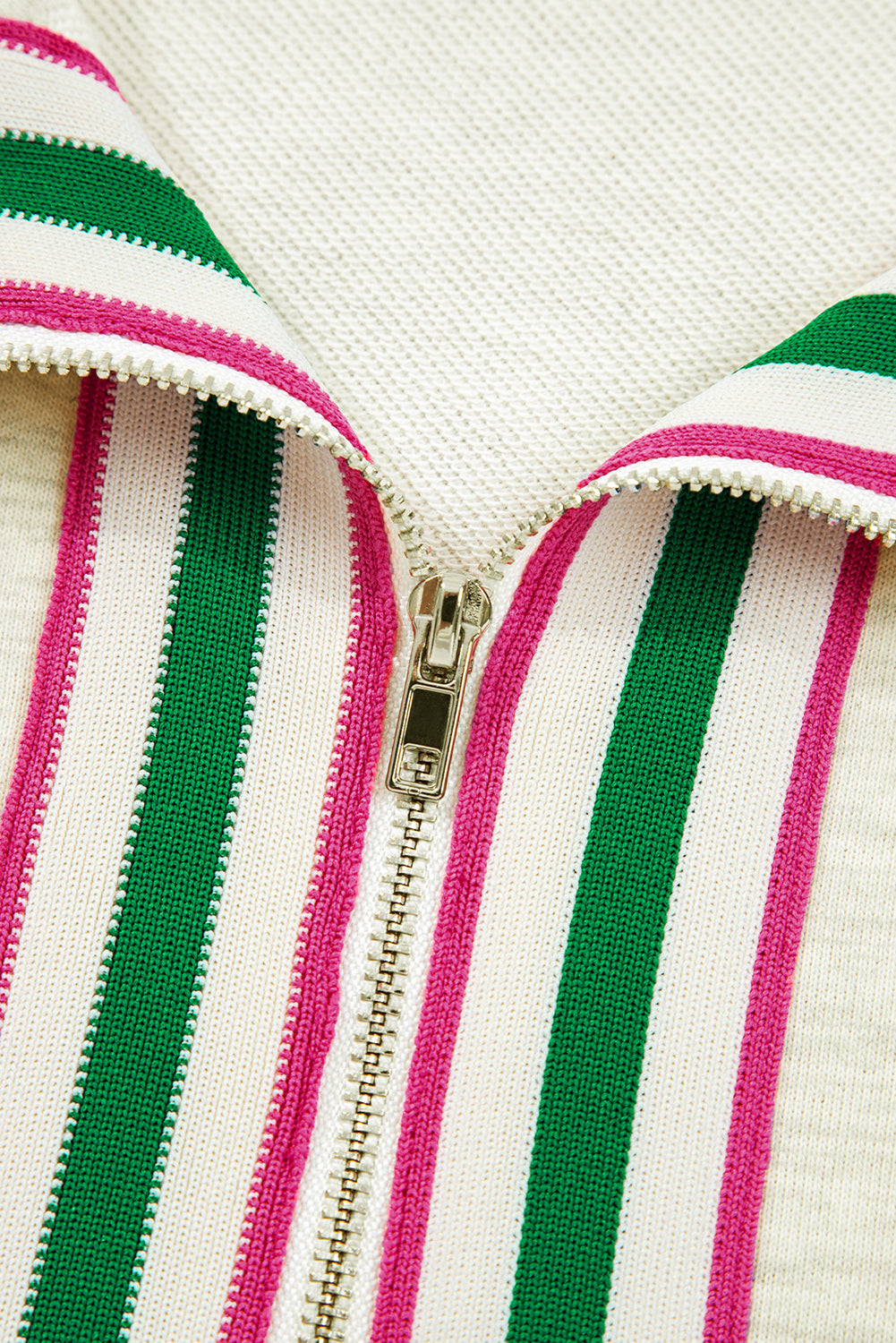 Felitina Patchwork Zip Collar Pullover