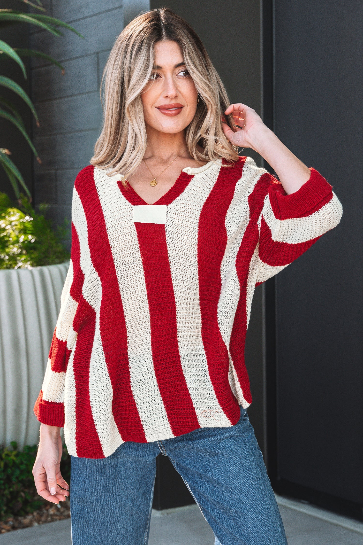 Anika Colorblock Bracelet Sleeve Sweater