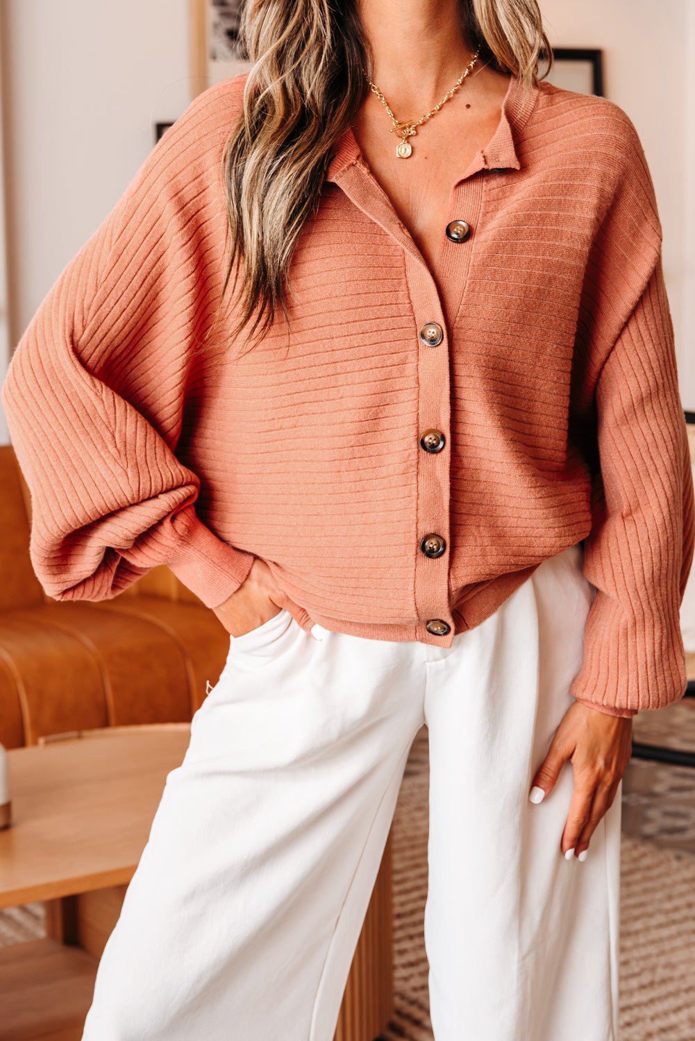 Parker Button Front Dolman Sleeve Sweater Cardigan