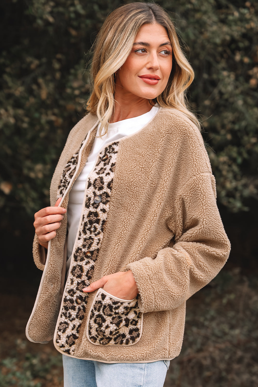 Renaona Print accent Plush Jacket