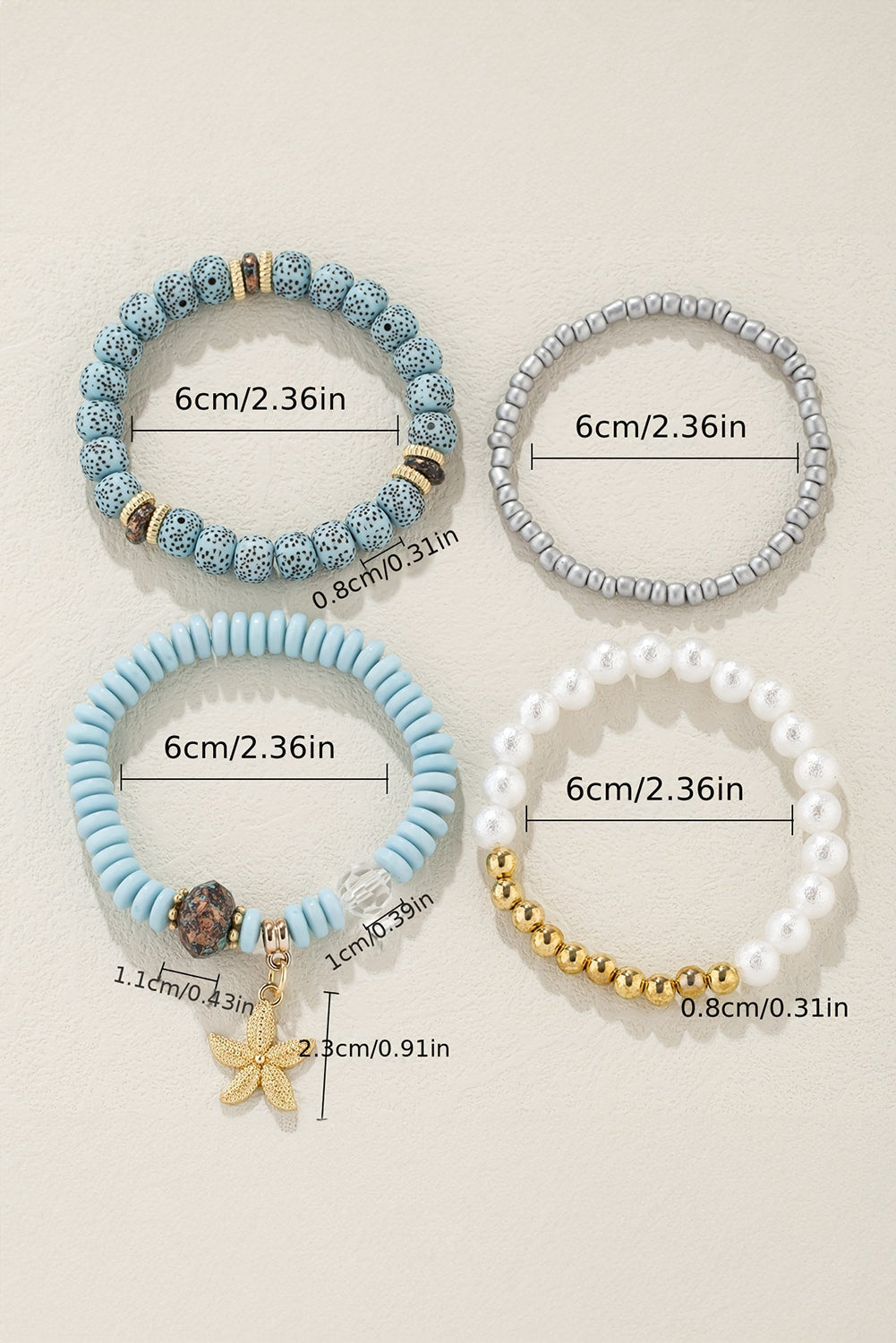 Leia Pendant Beaded Bracelet Set