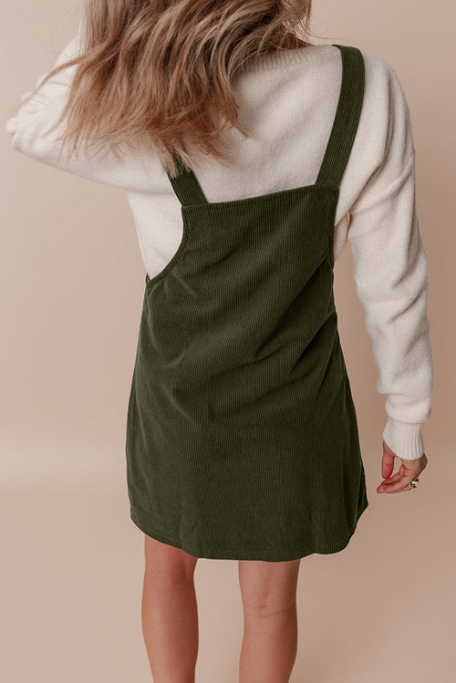 Alexis Front Pockets Corduroy Overall Dress.