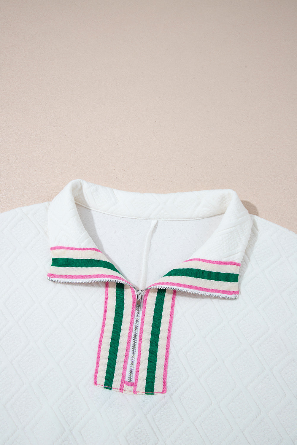 Kami Striped Collar Textured Blouse