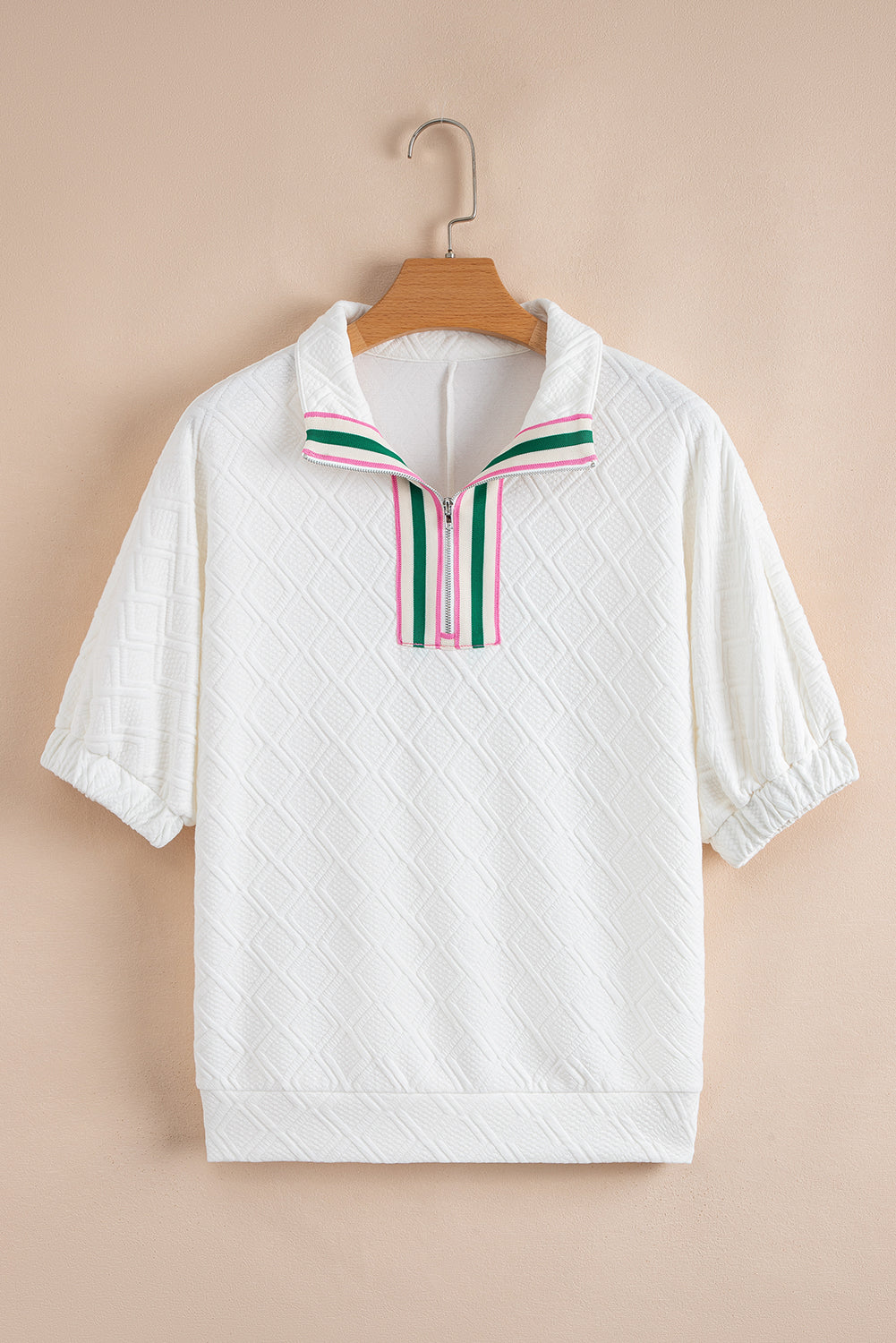 Kami Striped Collar Textured Blouse