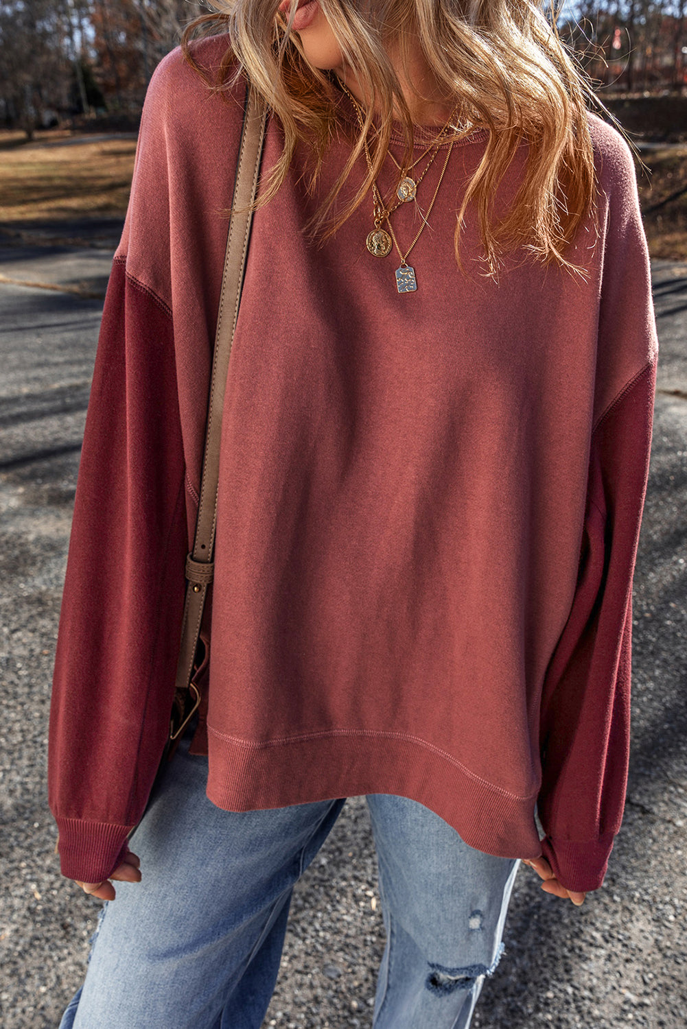 Ella Patchwork Drop Shoulder Pullover