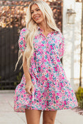 Lindsey Floral Short Sleeve Loose Dress