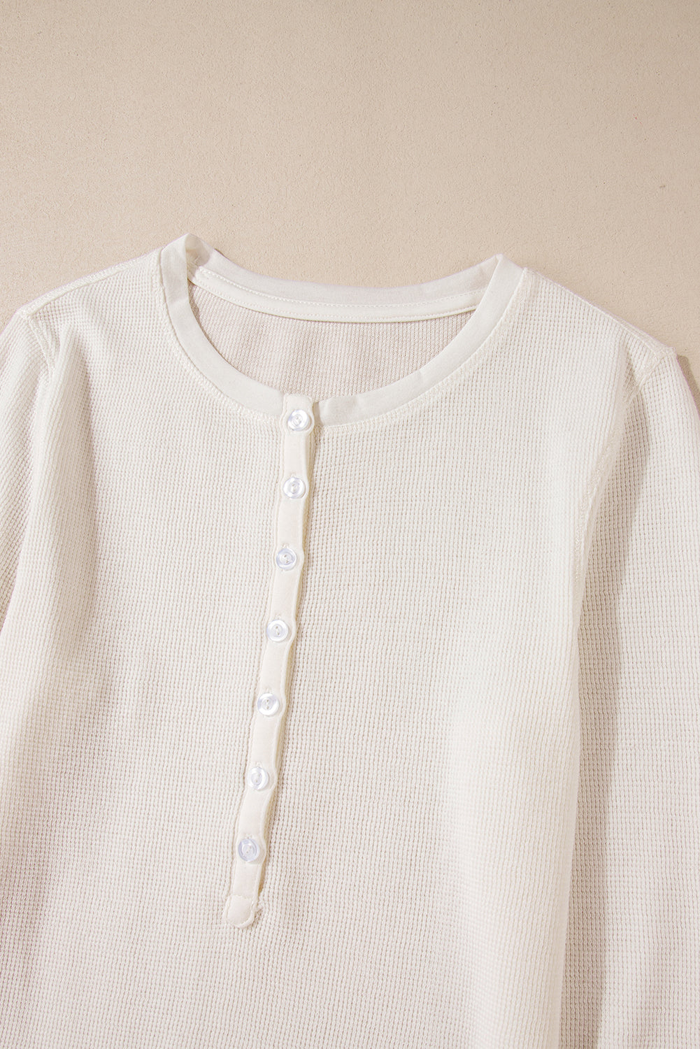 Teresa Color Waffle Half Long Sleeve Top