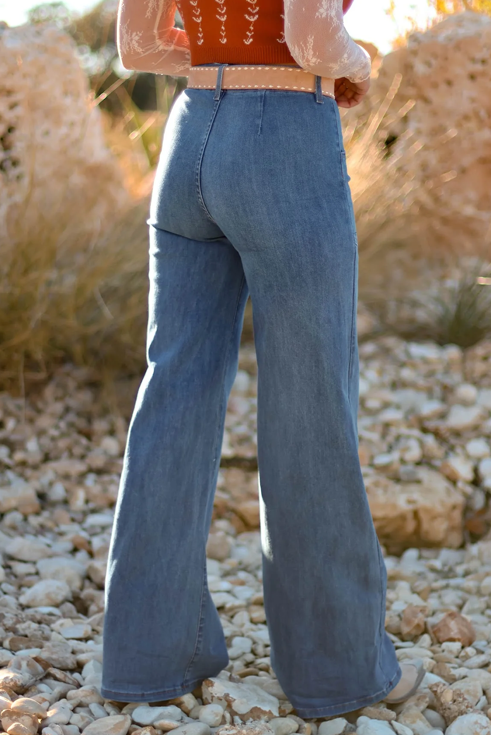 Aleah Waist Wide Leg Jeans