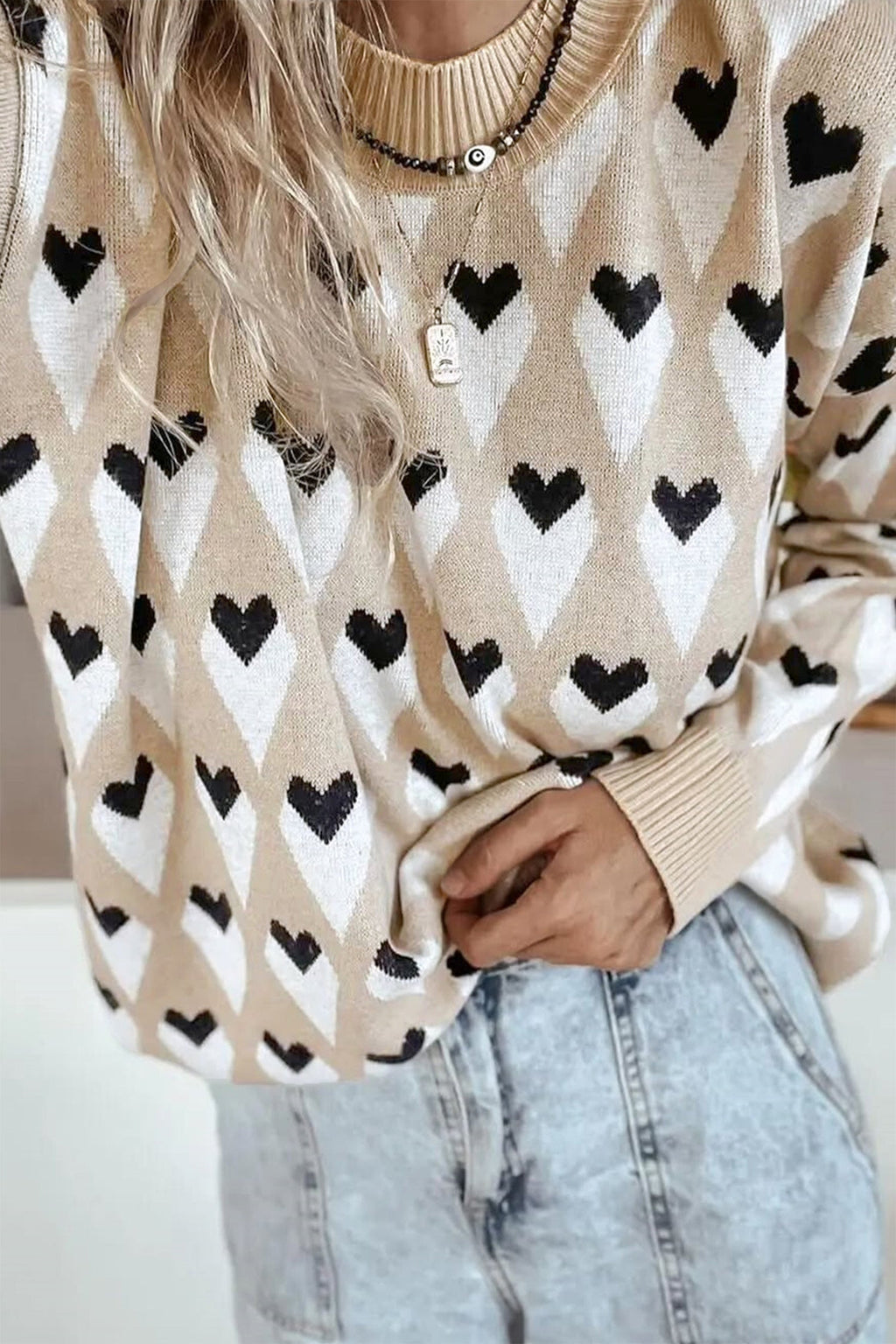 Aspyn Ribbed Trim Loose Sweater