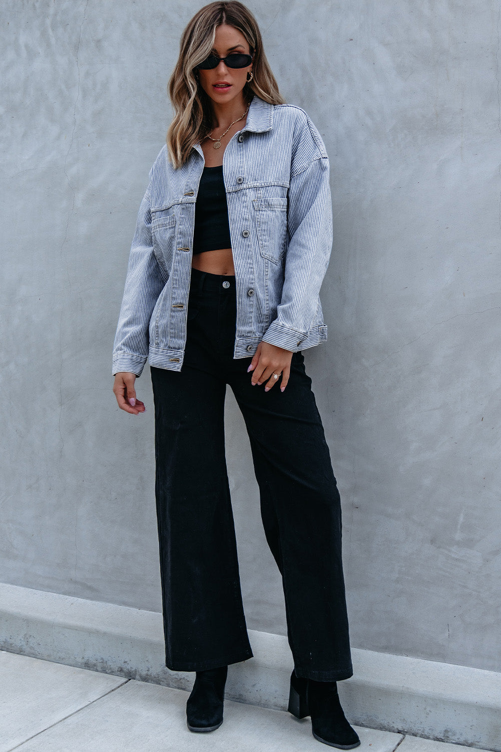 Ella Wind Washed Oversize Jacket