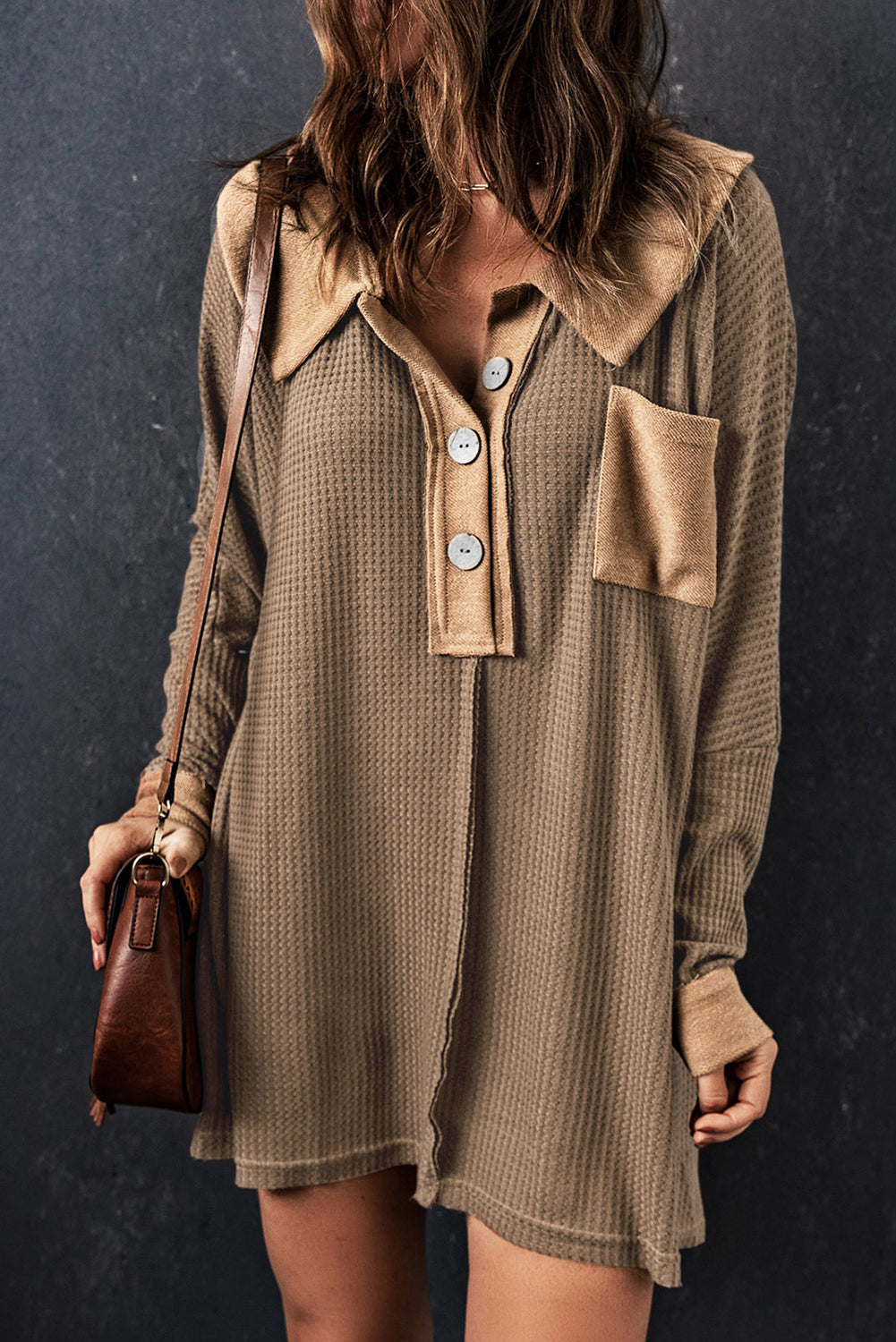 Bianca Waffle Knit Long Sleeve Top