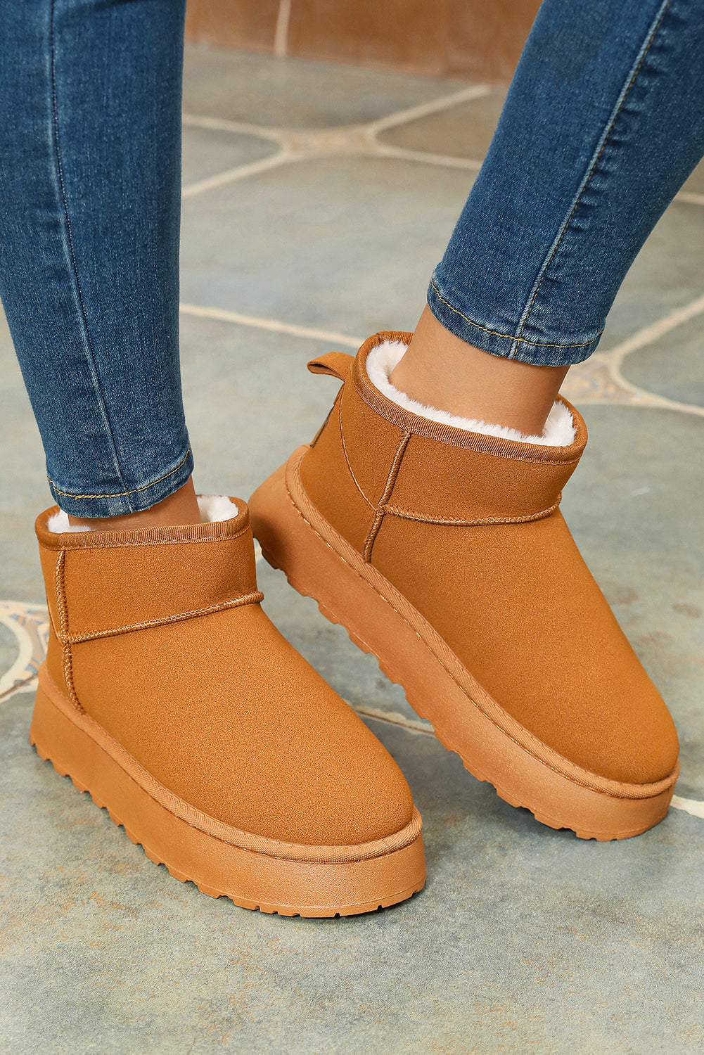 Anna Fur Lined Suede Ankle Snow Boots