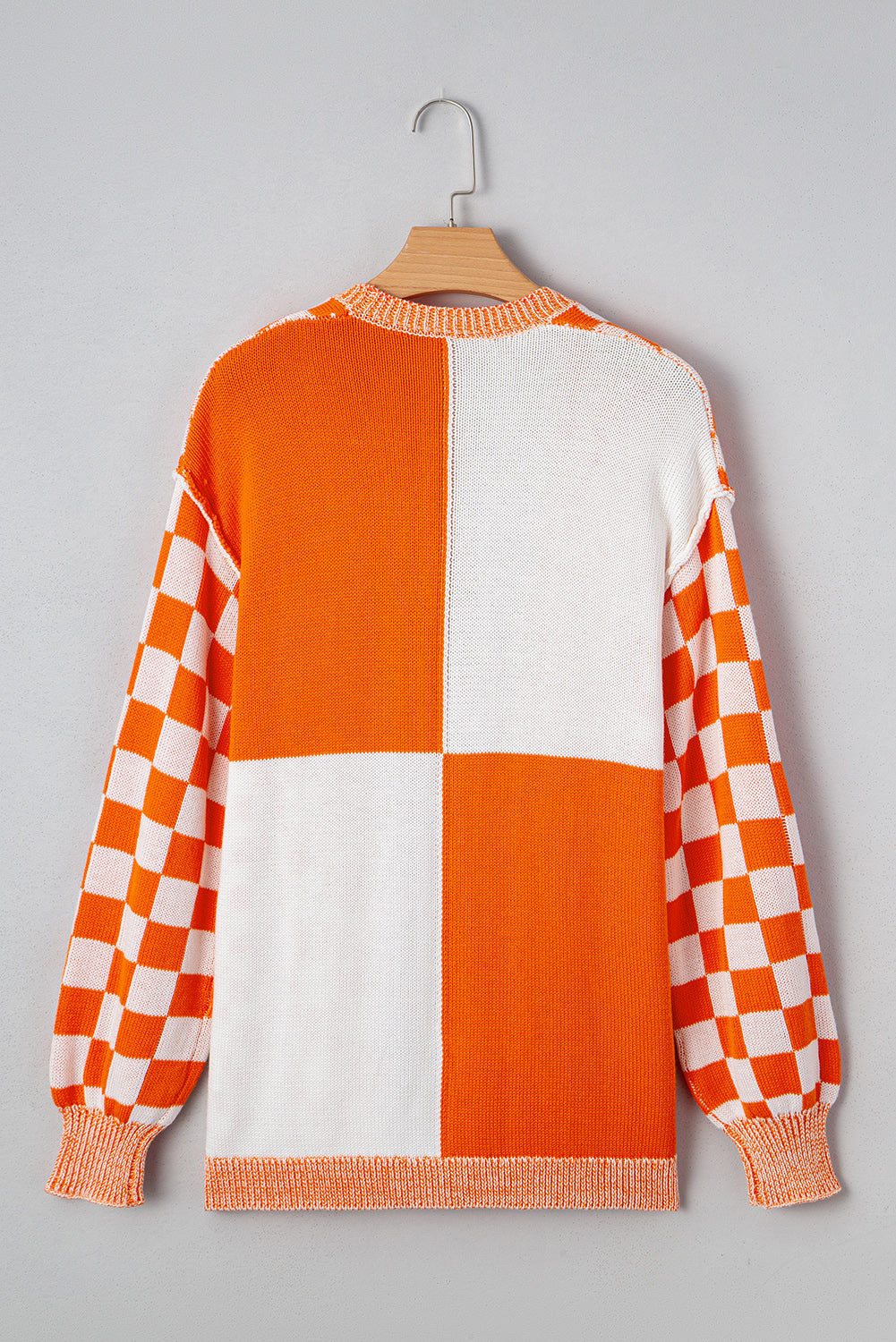 Wrenley Checkered Open Front Drop Shoulder Cardigan
