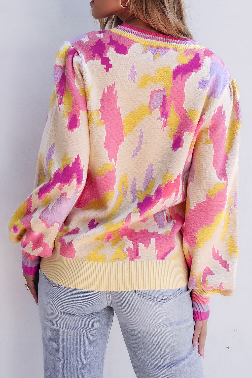 Aria Colorblock Balloon Sleeve Sweater