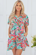 Erin Lace-up High Waist Buttoned Mini Dress