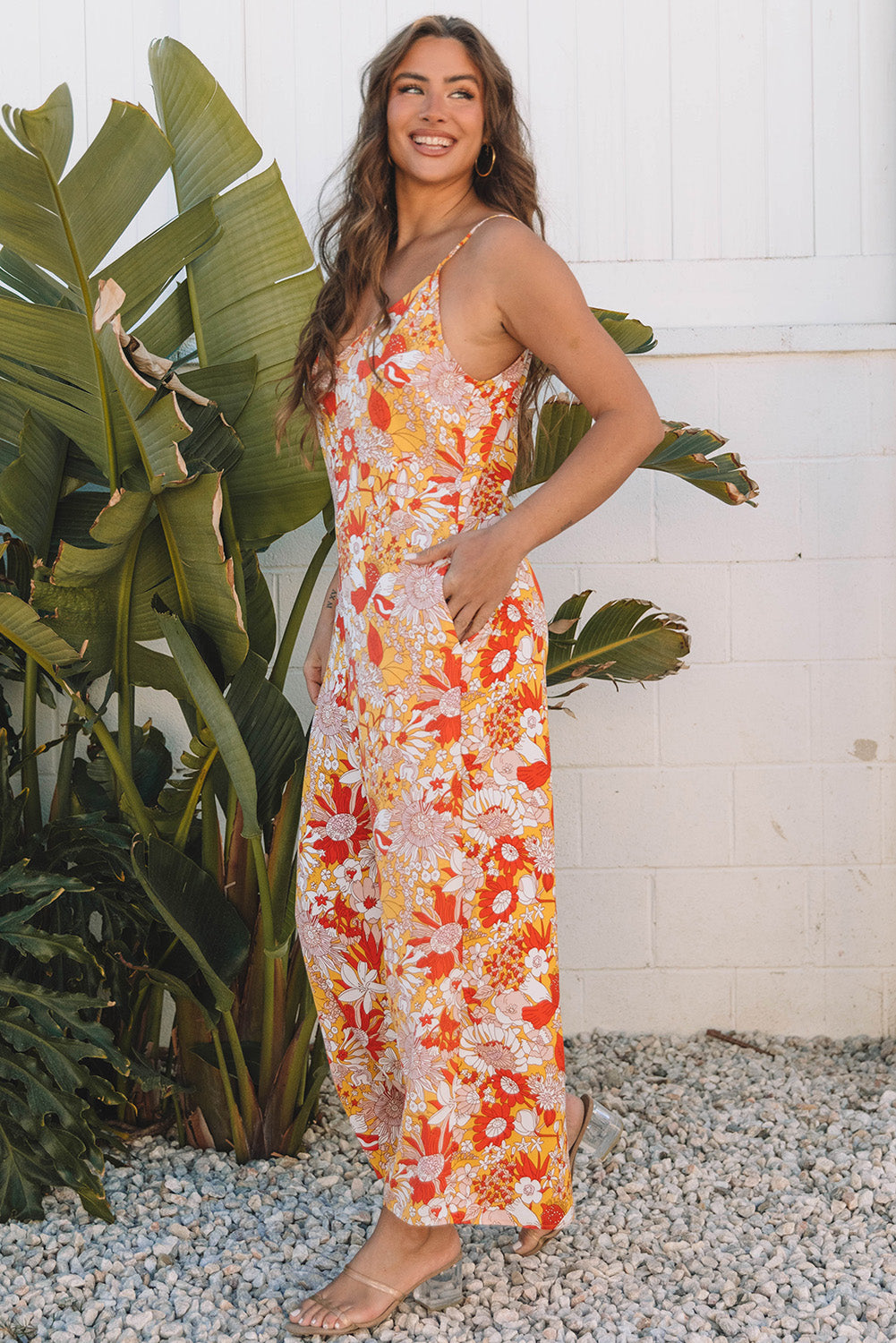 Navy Wide Leg Sleeveless Jumpsuit